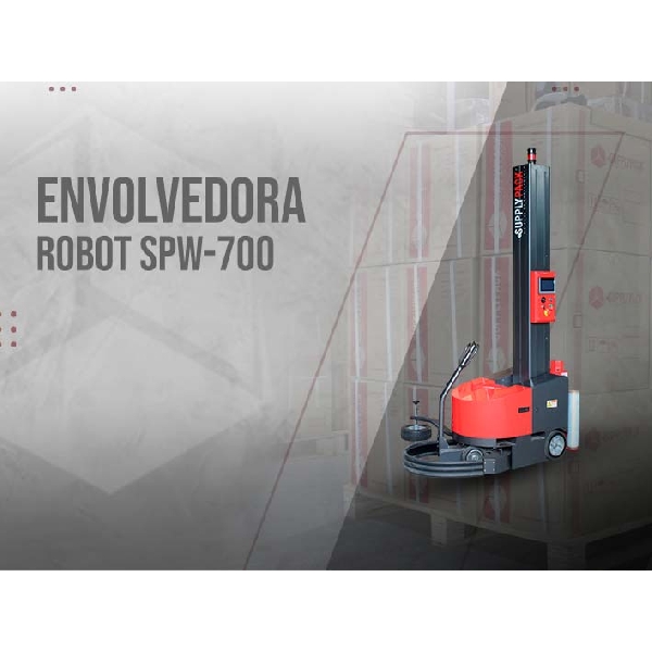 Otimize sua Paletização com a Máquina Envolvedora de Filme Stretch Robot SPW-700 da Supplypack