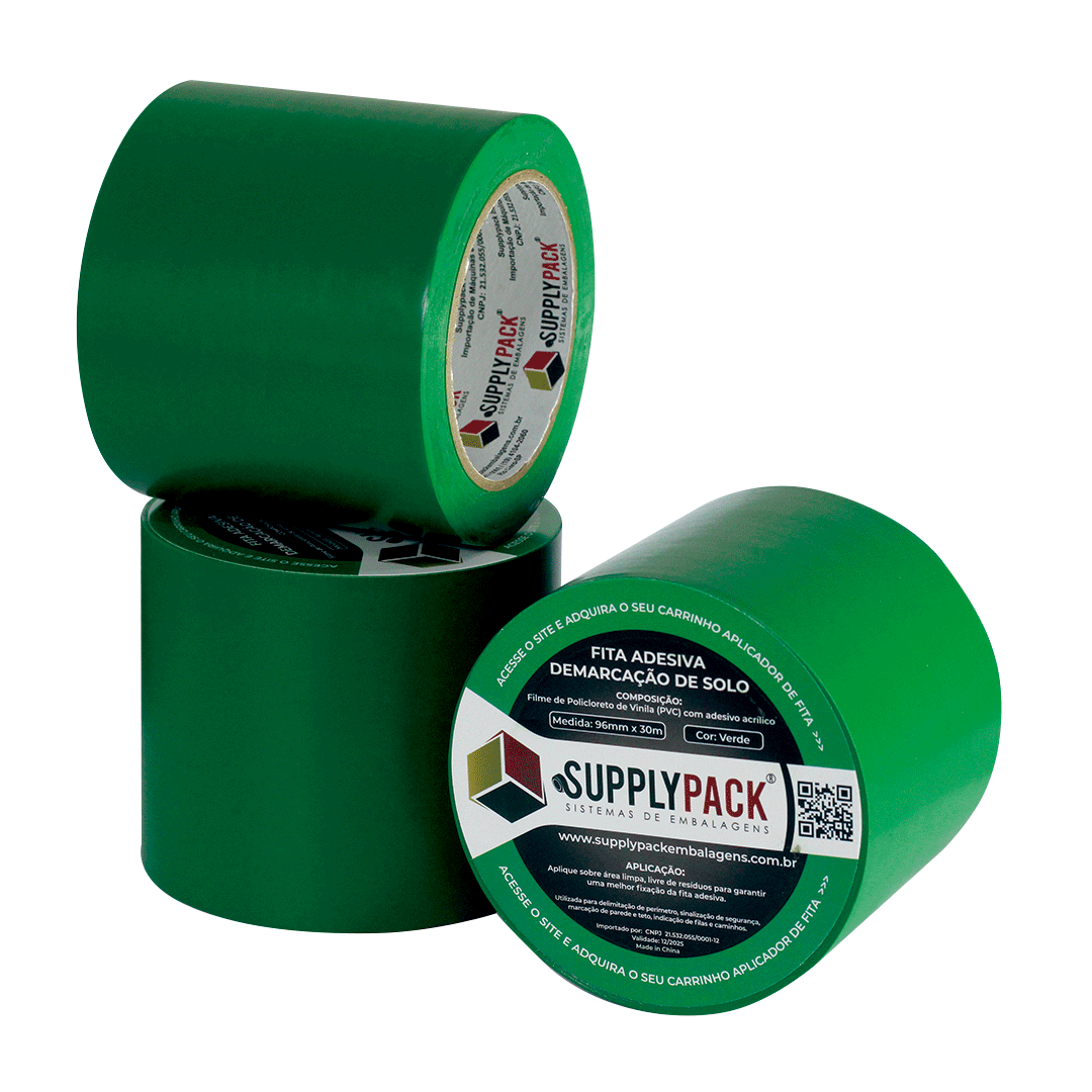 Fita Adesiva de Demarcação de Solo 96mm X 30m - Verde