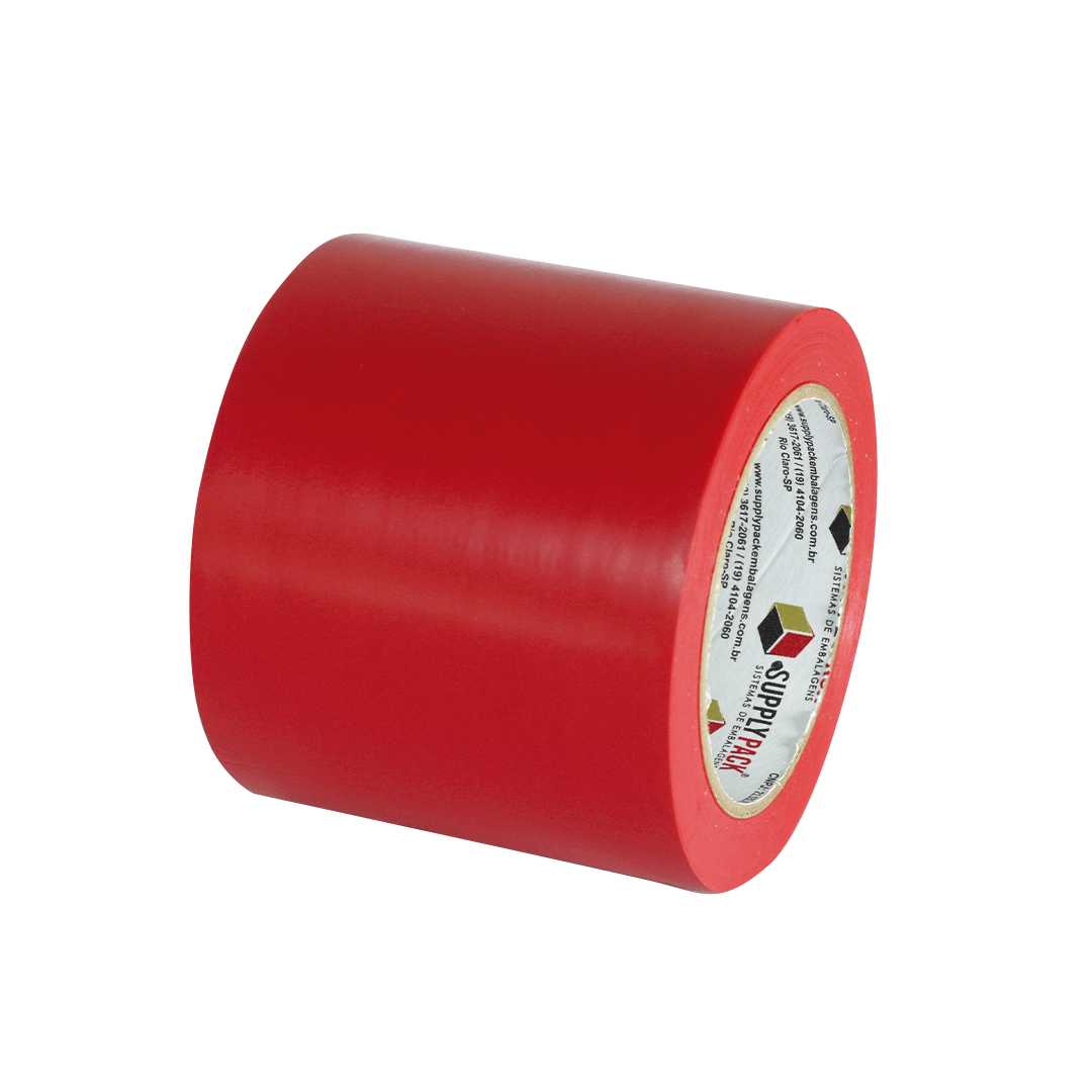 Fita Adesiva de Demarcação de Solo 96mm X 30m - Vermelha
