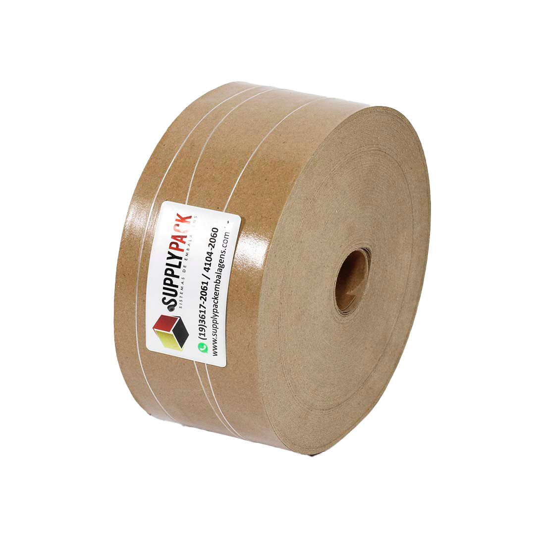 Fita Gomada Cuidado Fragil 80mm c/ Reforco aprox. 1,800 kg