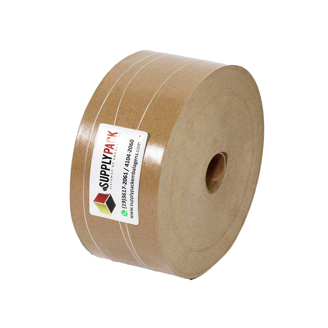 Fita Gomada Cuidado Fragil 80mm c/ Reforco aprox. 1,800 kg