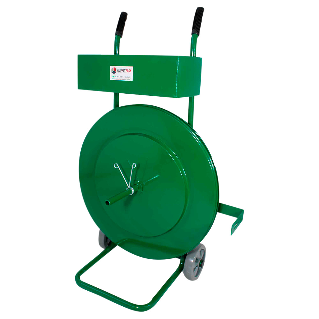 Carrinho Desbobinador de Fita Pet Reforçado 400mm Caixa Grande